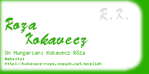 roza kokavecz business card